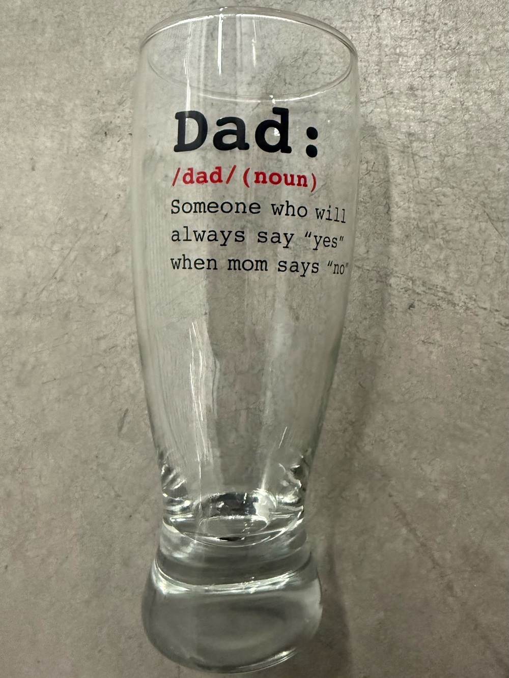 “Dad: Noun” And Definition - Beer / Beverage Glass Father’s Day Gift